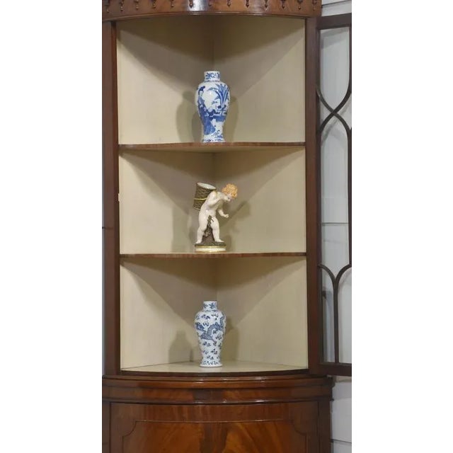 Wood Georgian Style Mahogany Corner Cabinet, 1890s For Sale - Image 7 of 12