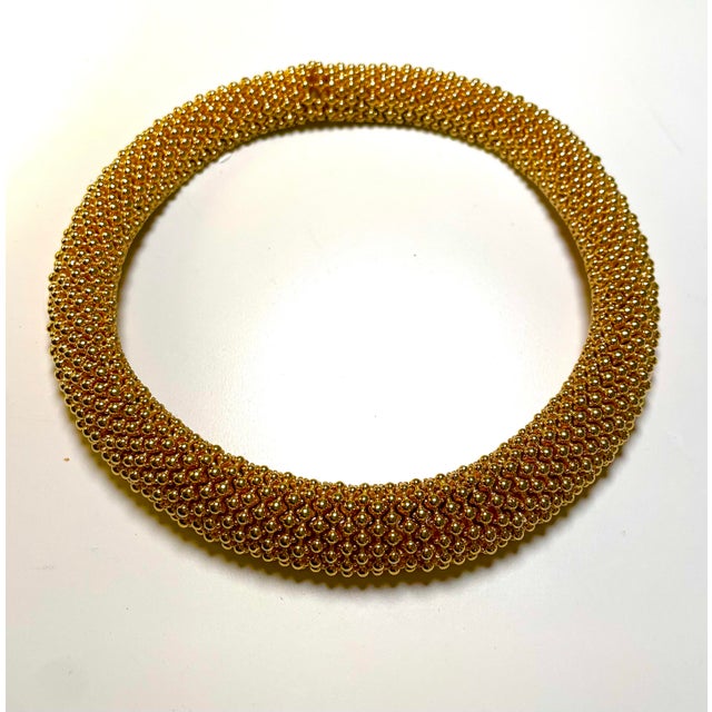 Vintage Ciner Gold Plated Caviar Collar Necklace For Sale In New York - Image 6 of 11