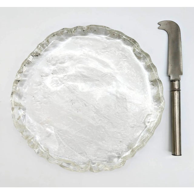 1950s Swedish Glass Cheese Platter For Sale - Image 11 of 11