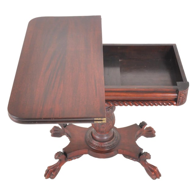 Antique American Late Federal/Empire Mahogany Tea/Games/Card Table, circa 1830 For Sale - Image 9 of 12
