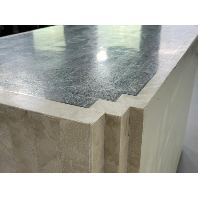 Robert Marcius Vintage Sideboard in Stone and Brass Marquetry, 1980s For Sale - Image 4 of 12