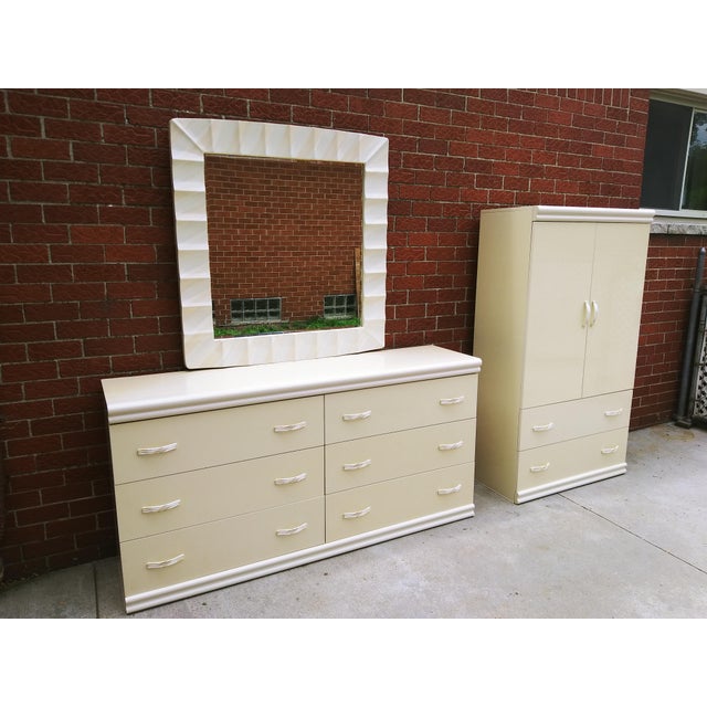 Vintage 1980s 1990s Italian Formica Dresser Mirror Armoire A