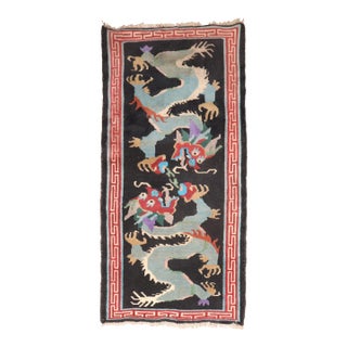 Vintage Dragon Tibetan Rug Rug For Sale