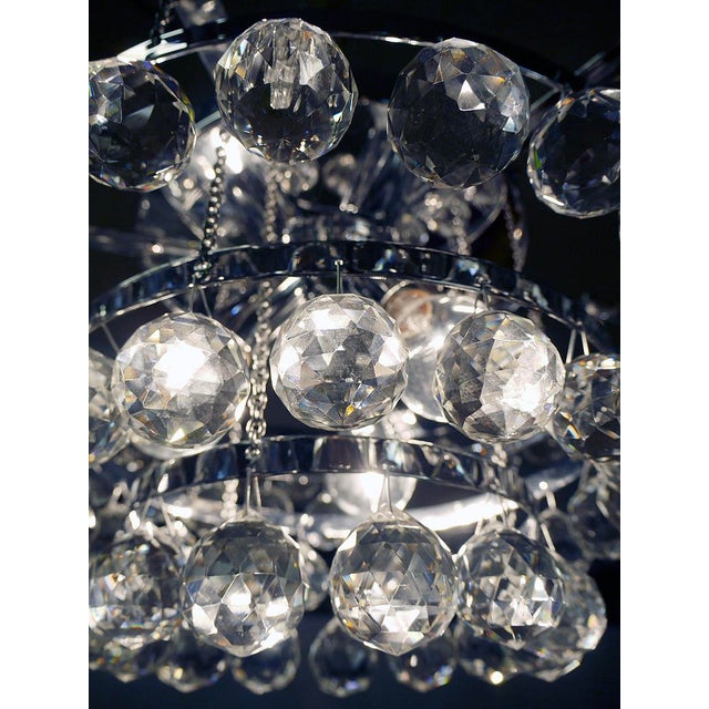 Metal German Crystal Ceiling Lamp from Faustig, 1970s For Sale - Image 7 of 8