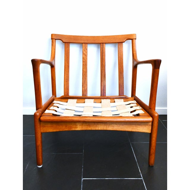 Swedish Teak and Leather Kuba Armchairs by Bertil Fridhagen for Br. Andersson, 1950s, Set of 2 For Sale - Image 9 of 11