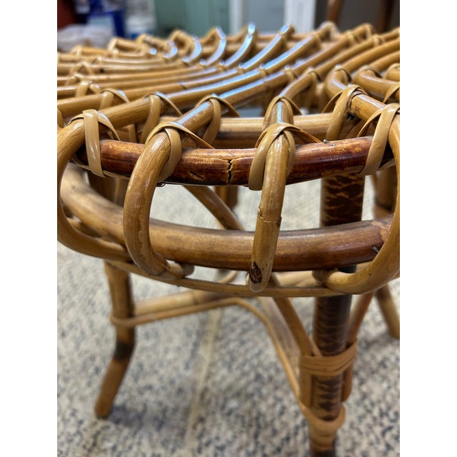 Bent Bamboo & Rattan Mid Century Modern Stool by Franco Albini For Sale In Philadelphia - Image 6 of 9