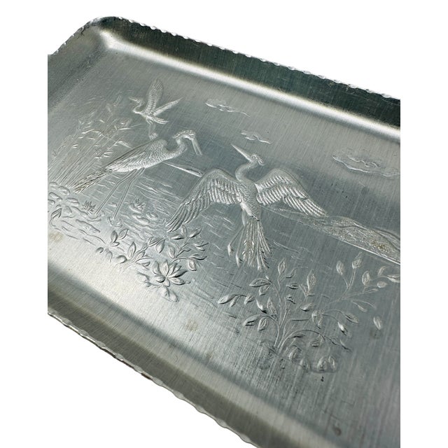 1930's Metal Serving Trays Herons in Their Natural Habitat a Set of 10