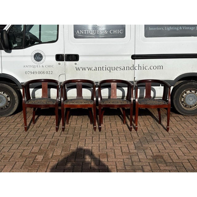 Edwardian Mahogany Hotel Foyer Chairs, Set of 4 For Sale - Image 5 of 18