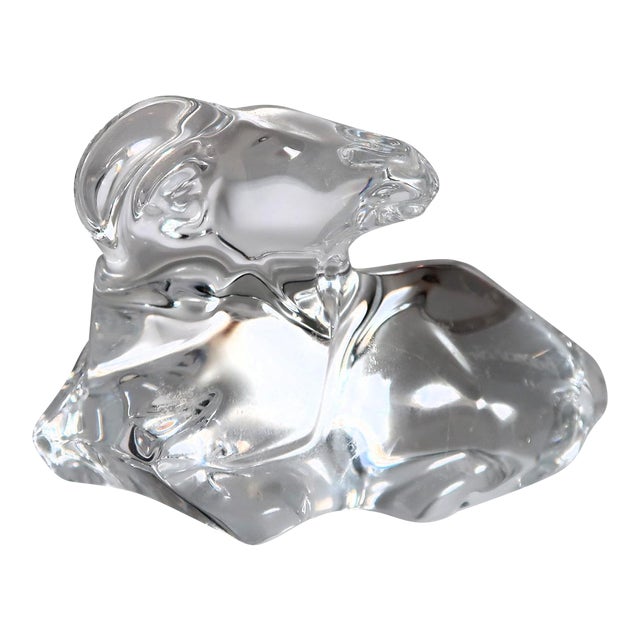 Baccarat, France Fine Crystal Ram Paperweight For Sale