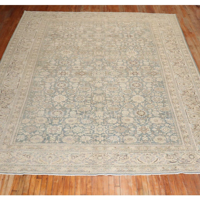 Blue Early 20th Century Zabihi Collection Blue Green Persian Malayer Rug - 10'4" x 13'7" For Sale - Image 8 of 8