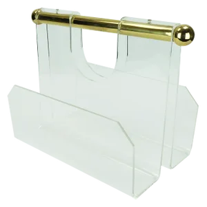 Space Age Transparent Acrylic Magazine Rack, 1980s