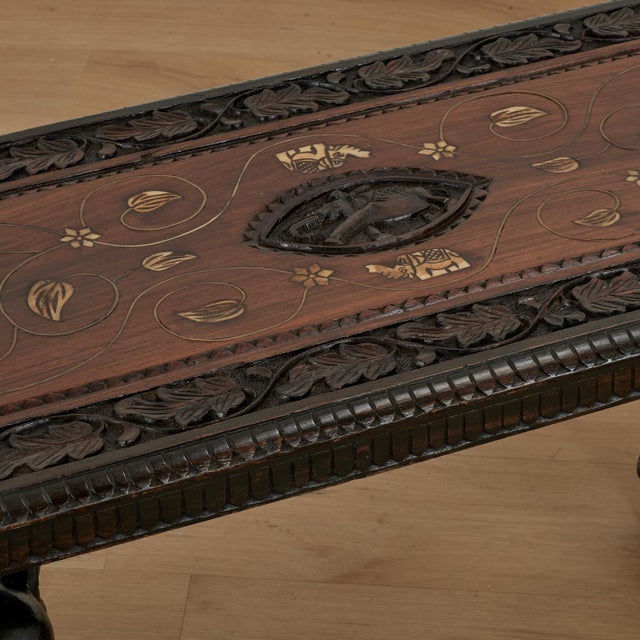 Wood Antique Anglo Indian Coffee or Low Table With Elephants For Sale - Image 7 of 12