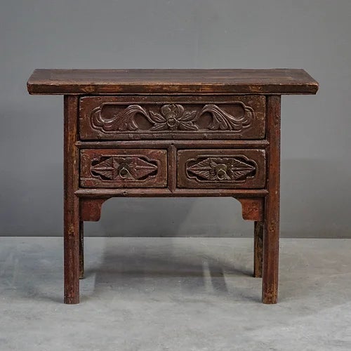 Chinoiserie Antique Chinese Early 1900s Old Red Lacquer Altar Table For Sale - Image 3 of 8