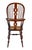 A fine English Windsor chair in elm and ash featuring a classic hoop back with pierced center splat and turned legs...