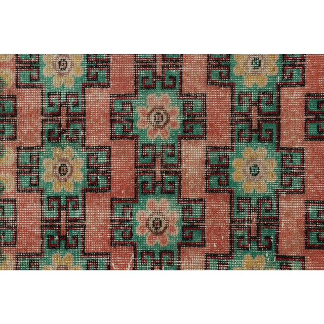 Mid-Century Modern Vintage Zeki Múren Runner in Pink With Colorful Floral Patterns From Rug & Kilim For Sale - Image 3 of 8