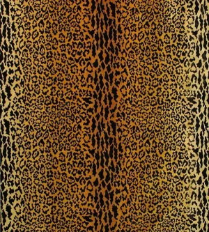 The House of Scalamandré Leopard Velvet Fabric, Gold/Brown