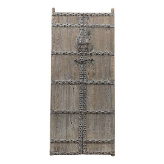 Antique Chinese Pine and Iron Compound Gate For Sale