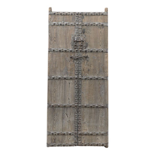 Antique Chinese Pine and Iron Compound Gate For Sale