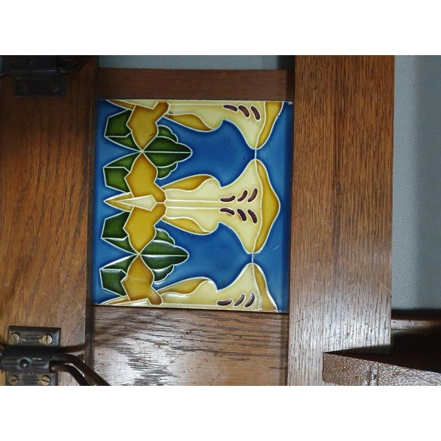 Art Nouveau Wall Coat Rack with Tiles For Sale - Image 5 of 18