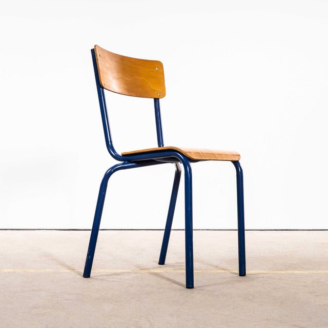 Vintage Sea Blue Stacking Dining Chairs from Mullca, 1960s, Set of 6 For Sale - Image 4 of 14