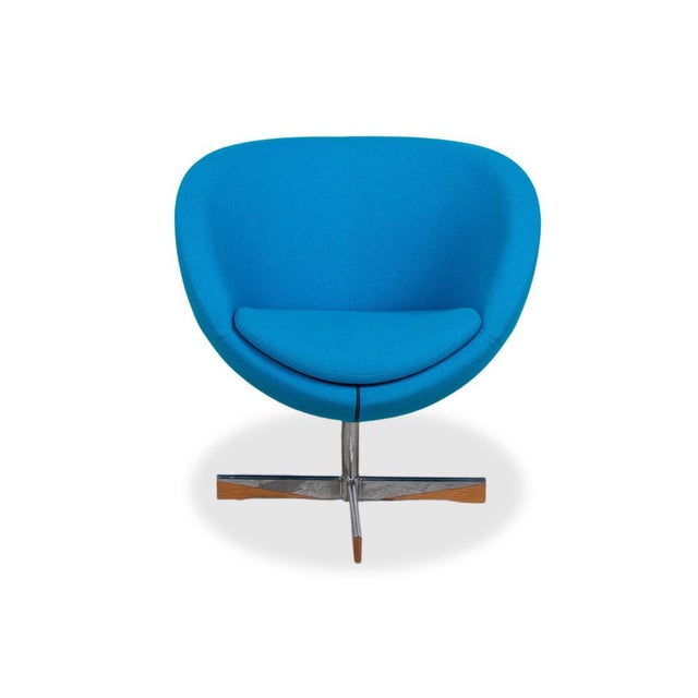 Planet Swivel Armchairs in Blue Fabric from Varier, Set of 2 For Sale - Image 16 of 17