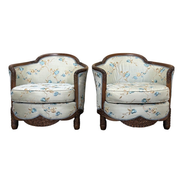 Pair of Chinese Export Art Deco Armchairs, Circa 1920s–1940s For Sale