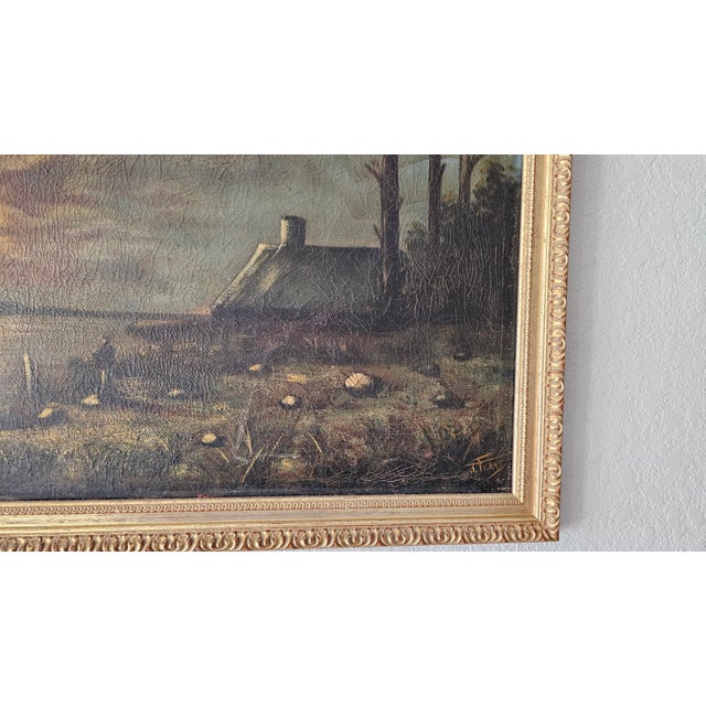 French Antique Oil Painting Signed For Sale - Image 4 of 12