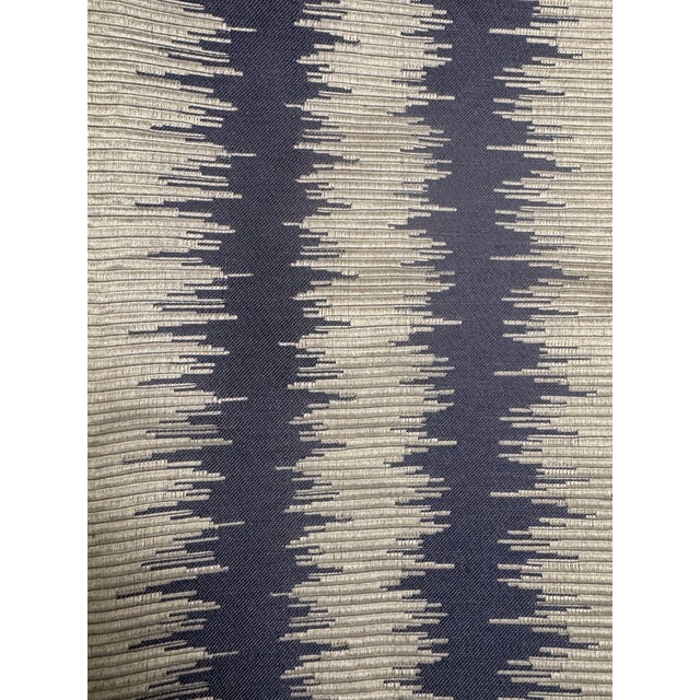 The House of Scalamandre 1.8 Yards Scalamandre Konya Ikat Stripe Indigo For Sale - Image 4 of 4
