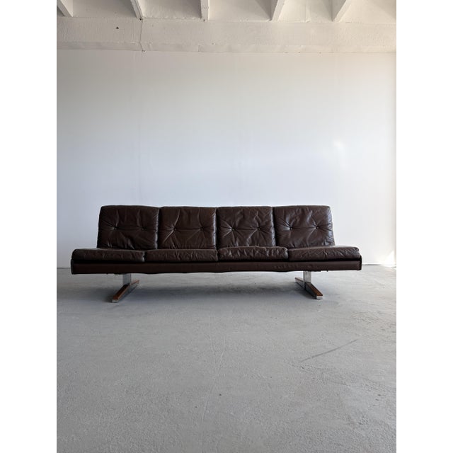 1970s Scandinavian Leather Sofa, Norway, 1970s For Sale - Image 5 of 8