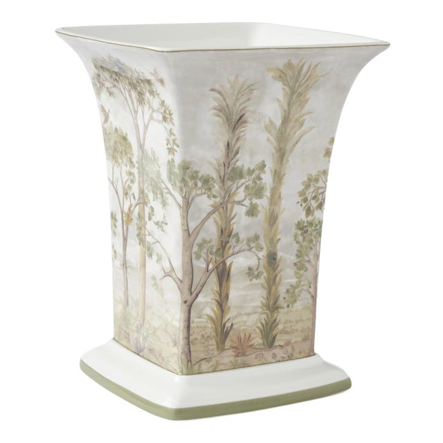 Spode Kit Kemp Tall Trees Square Vase 8" For Sale