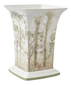 Spode Kit Kemp Tall Trees Square Vase 8"