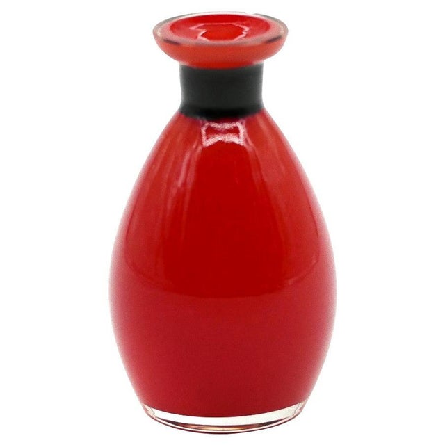 1970s Vintage Red Murano Glass Soliflore Vase, Italy, 1970s For Sale - Image 5 of 5