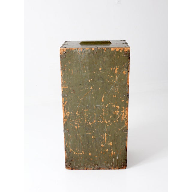 Wwii Military Storage Wooden Crate Trunk For Sale - Image 14 of 16