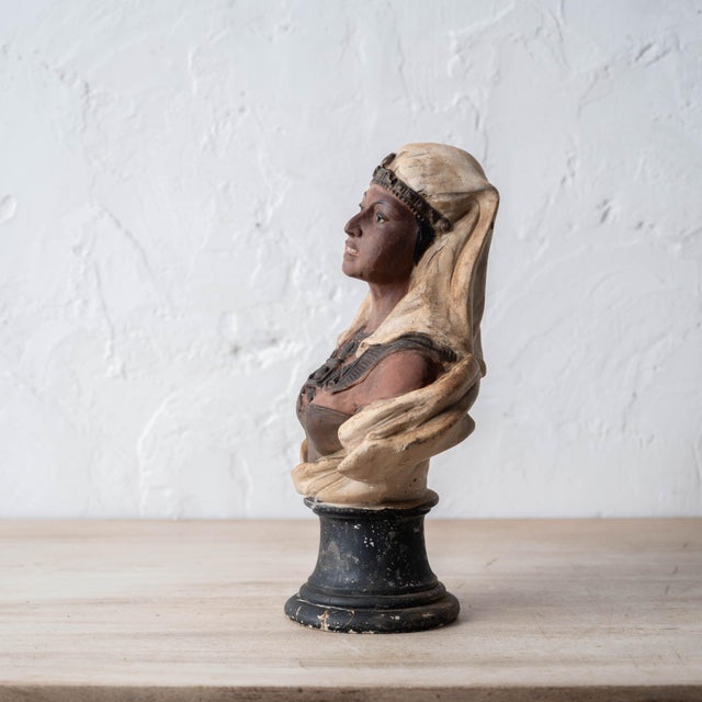 French Orientalist Polychrome Plaster Bust, Circa 1880 For Sale In Savannah - Image 6 of 14