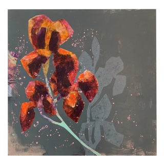Anna Masiul-Gozdecka, Brown Irises, 2023, Acrylic on Canvas For Sale
