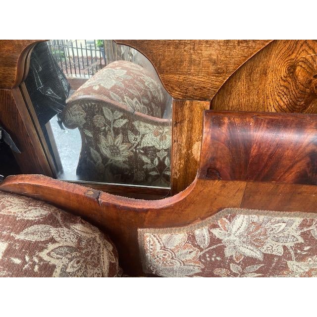 1980s 1875 Victorian Couch Made in the Us Hand Carved Walnut For Sale - Image 5 of 12