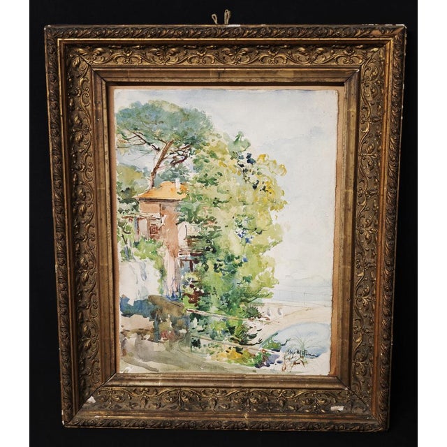 Watercolor by the artist Ugo Matania (Naples, December 12, 1888 – Naples, November 14, 1979), depicting a Mediterranean...