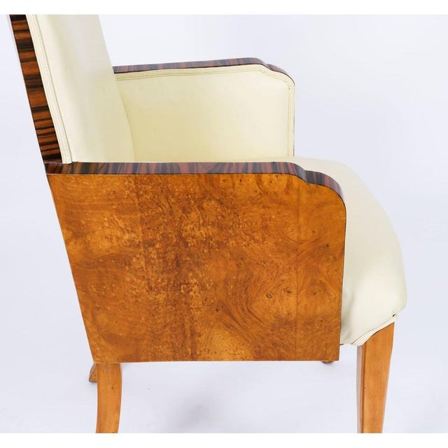 Wood Antique 20th Century Art Deco Burr Walnut Cloud Back Chairs attributed to Epstein, 1920s, Set of 8 For Sale - Image 7 of 18