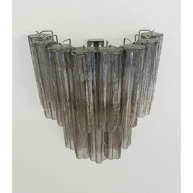 Vintage Murano Glass Tube Wall Sconces, 1990s, Set of 2 For Sale - Image 10 of 16