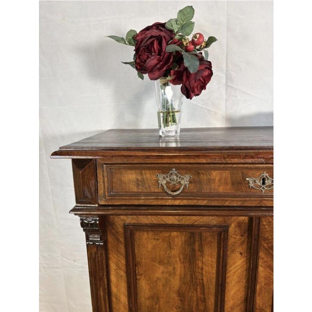 Antique Gründerzeit Vertiko Cabinet in Walnut, 1890s For Sale - Image 5 of 13