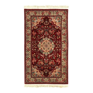 Red Genuine Tabriz Design Silk & Wool Pile For Sale