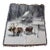 Vintage Winter Reindeer & Sleigh Woven Tapestry Throw With Fringe For Sale