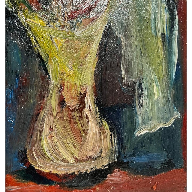 Norman Carton, American Abstract Expressionist Flowers Oil Painting Norman Carton Wpa Artist For Sale - Image 9 of 14