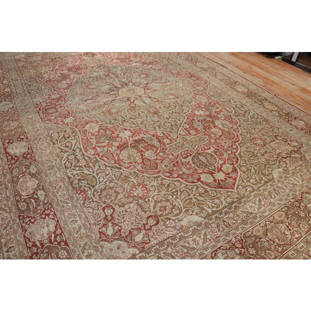 Antique Zabihi Collection Elegant Oversize Brown Persian Tabriz Carpet - 11'3" x 16'9" For Sale - Image 9 of 13