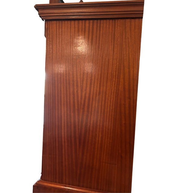 Vintage Chippendale Style Mahogany Highboy Chest on Chest With Carved Bonnet Top & Working Keys For Sale - Image 4 of 12