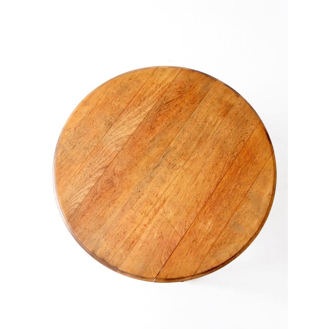 Vintage Round Wood Coffee Table With Turned Legs For Sale - Image 6 of 15