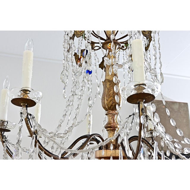 Italian 18th Century Massive Giltwood and Crystal Chandelier For Sale - Image 18 of 18