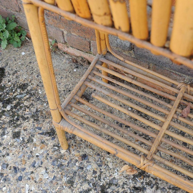 French Bamboo and Rattan Two-Tier Jardinière Planter, 1960s For Sale - Image 5 of 10