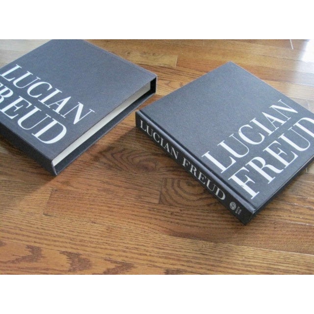 Offered is a large square coffee table book, simply titled "Lucian Freud," published by Random House in 1996. It features...