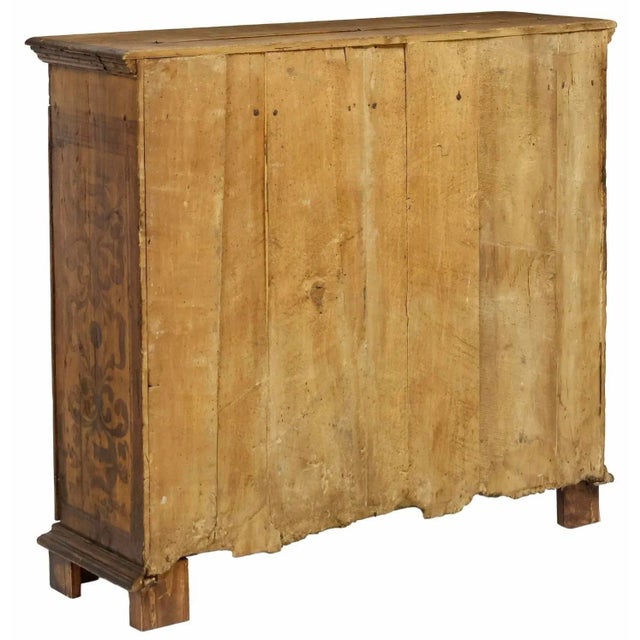 Early 18th C. Italian Baroque Inlaid Wood Sacristy Cabinet Rustic Antique Credenza For Sale - Image 18 of 18